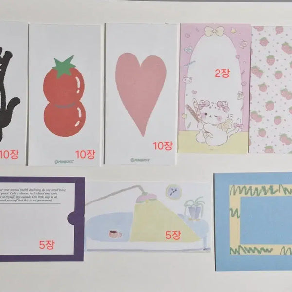 [BUNJANG] 12 Types (82 Sheets) Mixed Memo Pad Set / [떡메믹스2] 12종(82장) 떡메모지 믹스 다꾸 띵 떡메띵 메모지소분