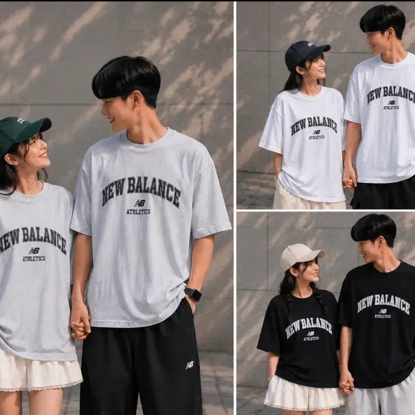 [BUNJANG] New Balance Arch Logo Short Sleeve T-Shirt (White/Grey/Black) / 뉴발란스 아치로고 반팔티 화이트/회색/블랙