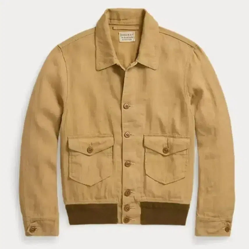 [BUNJANG] RRL Linen Cotton Canvas Flight Jacket XL / 더블알엘 린넨 코튼 캔버스 플라이트 자켓  XL  RRL