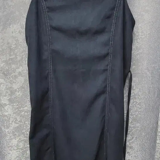 [BUNJANG] Black Bustier Long Dress with Adjustable Back Ribbon / 블랙 뷔스티에 롱 원피스 (백리본 조절)