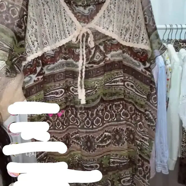 [BUNJANG] Mongul Vintage Mori Girl Paisley Layered Blouse / 몽글빈티지 모리걸 페이즐리 레이어드 블라우스
