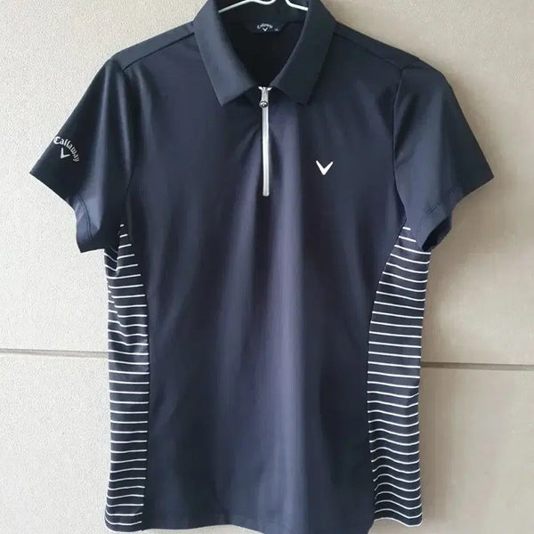 [BUNJANG] Callaway Women's Golf Wear Navy Striped Half-Zip Top (Size 95) / 켈러웨이 여성 골프웨어 95