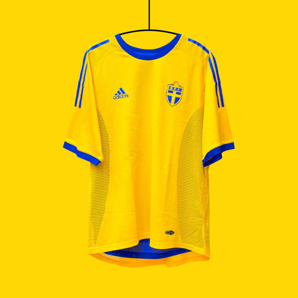 [BUNJANG] Adidas Sweden 2002-2004 Home Player Issue Jersey (International L) / 정품 아디다스 스웨덴 유니폼 02 04 홈 선수지급용 노마킹 해외 L