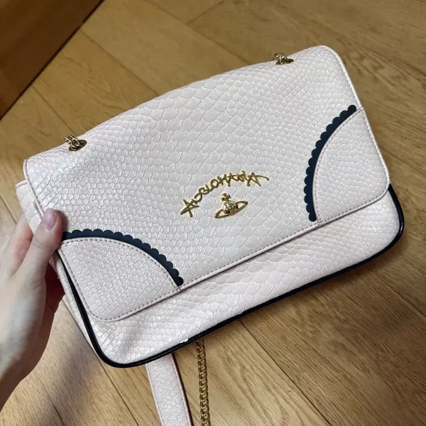 [BUNJANG] Vivienne Westwood Snake Shoulder Bag Pink / 비비안웨스트우스 스네이크 숄더백 핑크