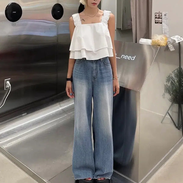 [BUNJANG] Frill Sleeveless Blouse / 프릴 나시 블라우스
