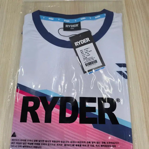 [BUNJANG] Ryder 2025RD-7 Navy Blue Short-Sleeve T-Shirt (Men's 100) / 라이더 경기복 반팔티셔츠 사이즈 남100 배드민턴 테니스 스쿼시 볼링