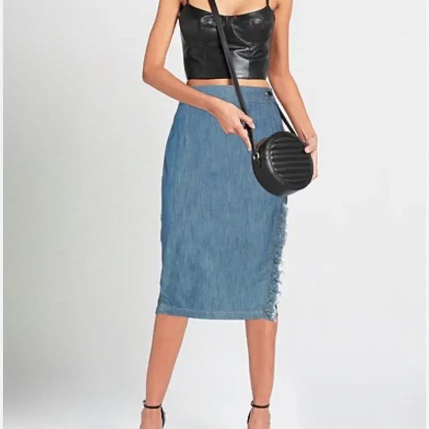 [BUNJANG] Moschino Boutique Denim Midi Skirt / 모스키노 부티크 데님 스커트