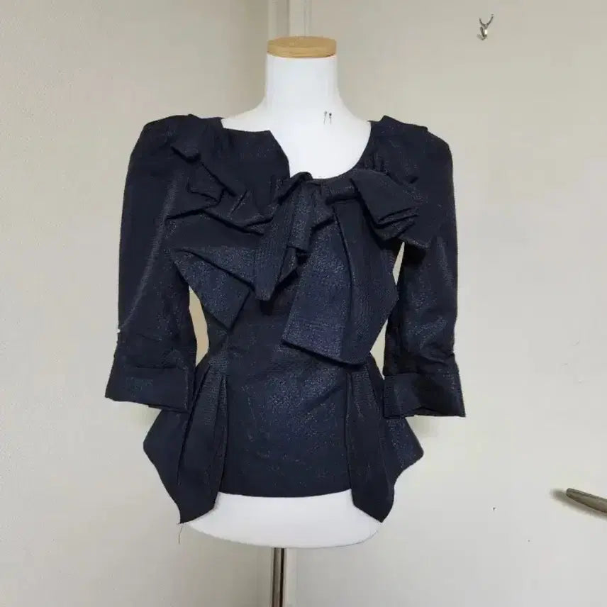 [BUNJANG] Bom Bigs M Moore 7-Sleeve Jacquard Blouse / 미사용 새상품급/7부 블라우스/봄빅스엠무어