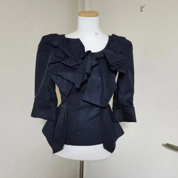 [BUNJANG] Bom Bigs M Moore 7-Sleeve Jacquard Blouse / 미사용 새상품급/7부 블라우스/봄빅스엠무어