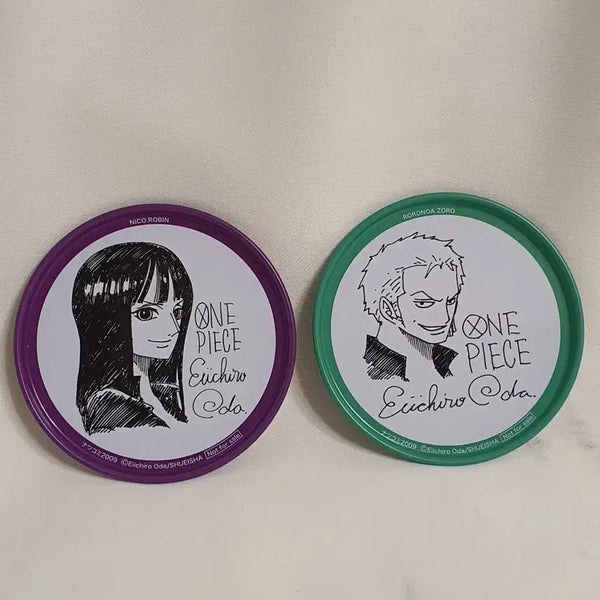 [BUNJANG] One Piece Zoro & Nico Robin Limited Edition Can Coaster Set / 원피스 조로 니코로빈 캔 코스터 2개 세트(슈에이샤 나츠코미 한정판)