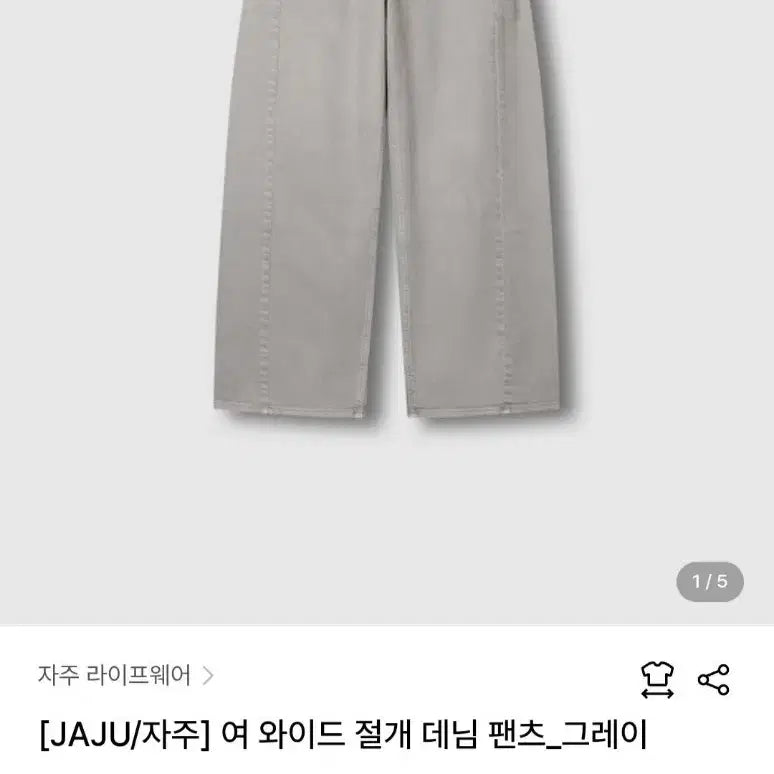 [BUNJANG] Wide Denim Pants Gray (Size 26) / 자주 와이드핏 데님 팬츠 그레이
