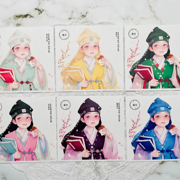 [BUNJANG] Bukkeureomi Kkomahonrye 'Ojeon' Minjaedoryeong 6 Color Stickers / [인스] 북끄러미 꼬마혼례 '외전' 민재도령 6컬러 인스
