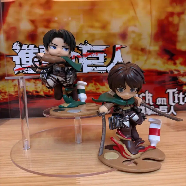 [BUNJANG] Attack on Titan Levi & Eren Bushiroad Palette Figure (Rare) / 리바이 & 에렌 부시로드 정품 팔레트 피규어 (희귀) 진격의거인