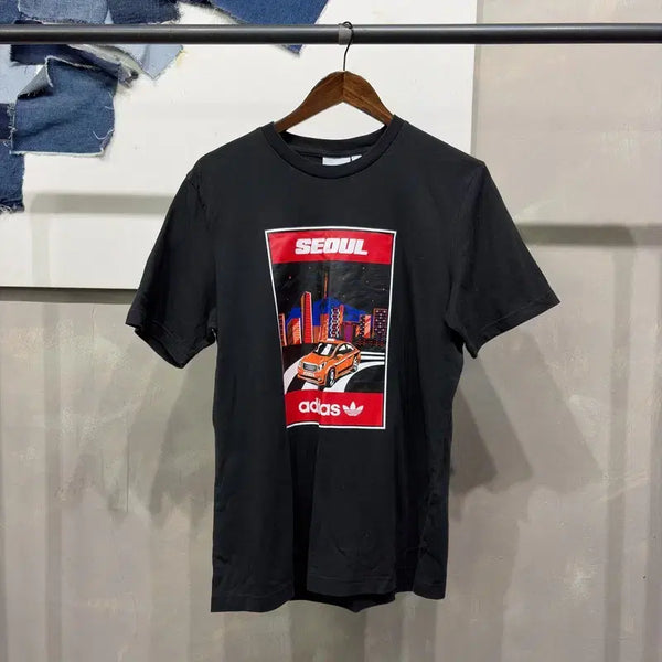 [BUNJANG] Adidas Seoul Casual Street Big Printing Short Sleeve T-Shirt / (100) 아디다스 서울 캐주얼 스트릿 빅프린팅 반팔 티