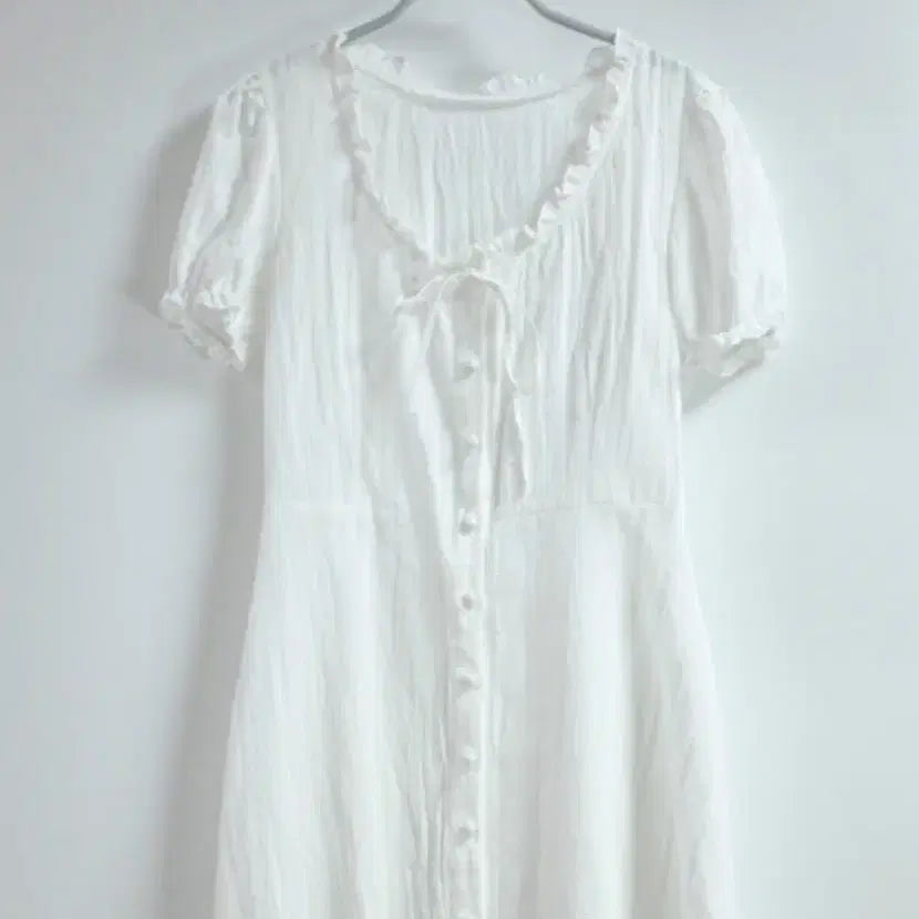 [BUNJANG] Amela Ruffle Mini Dress White / 아멜라 러플 미니 드레스 원피스 화이트