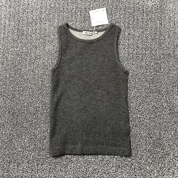 [BUNJANG] Greyyang Rib Knit Sleeveless Top Dark Grey / 빈티지9. Greyyang 리브 니트 슬리브리스 탑 다크 그레이