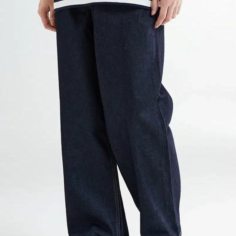 [BUNJANG] SPAO Wide Raw Denim Jeans (Dark Blue, Size 76) / 스파오 와이드 생지 진청 데님 진 76
