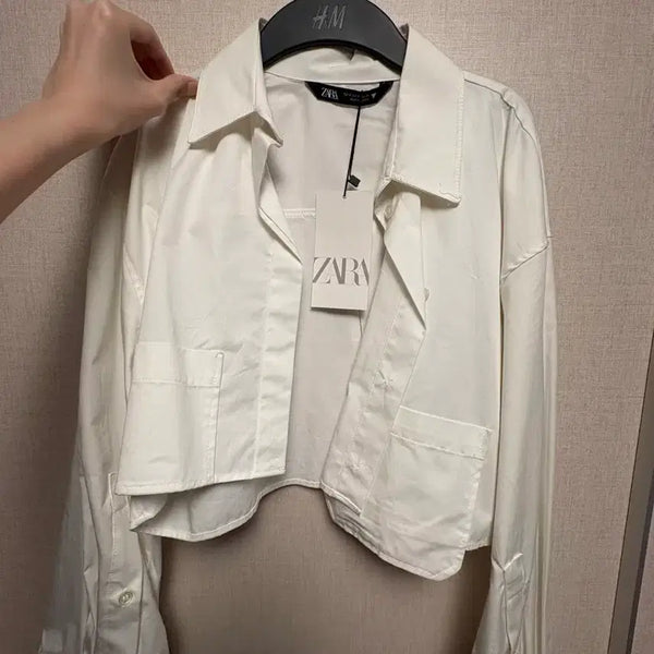 [BUNJANG] ZARA Cropped Shirt / 자라 크롭 셔츠