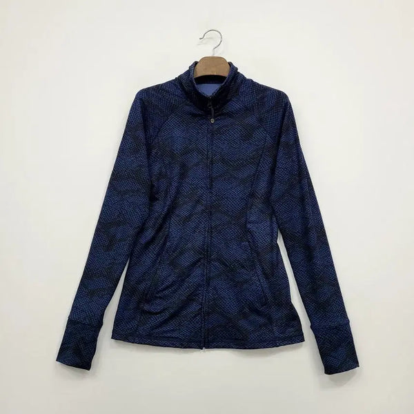 [BUNJANG] Mulawear Navy Pattern Women's Zip-Up Jacket Size 8 / 뮬라웨어 네이비 패턴 여성 집업 자켓/8/앨리스/1292