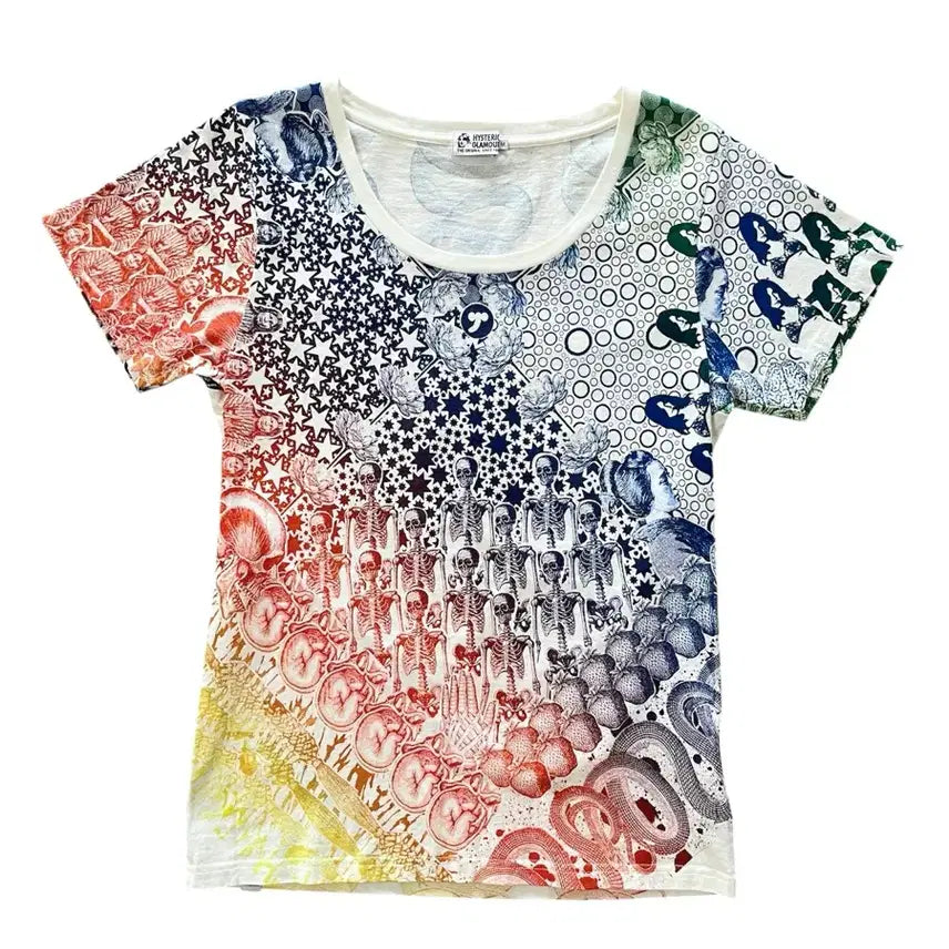 [BUNJANG] Hysteric Glamour Archive Snake T-Shirt Rainbow M / (유일매물) 히스테릭 글래머 아카이브 스네이크 반팔 티셔츠 레인보우