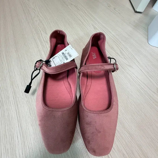 [BUNJANG] ZARA Suede Mary Jane Flats Size 38 / 자라 스웨이드 메리제인 플랫 38사이즈