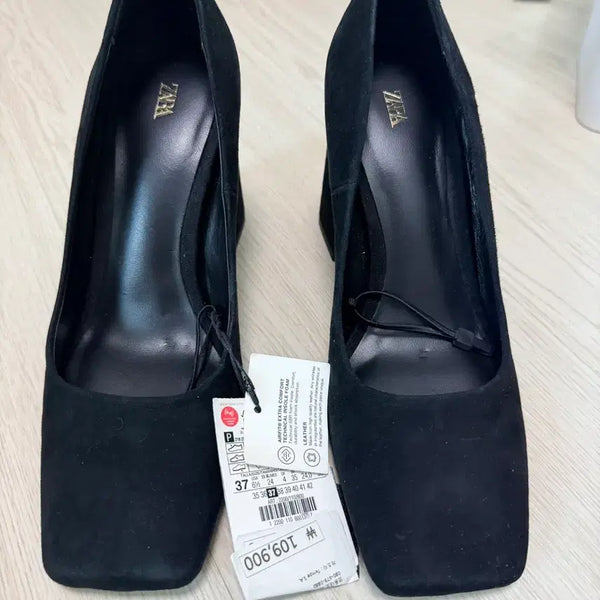 [BUNJANG] ZARA Black Suede Pumps (240) / 자라 블랙 스웨이드 펌프스 240