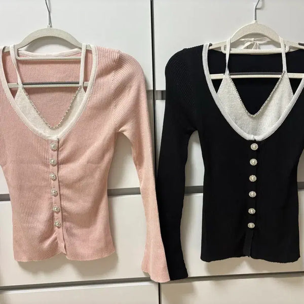[BUNJANG] Cubic Halter Knit / 5만원대) 새상품 큐빅 홀터 니트