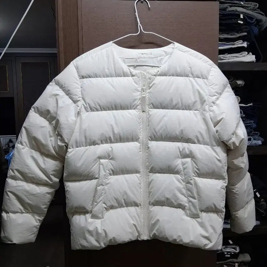 [BUNJANG] TOPTEN Ivory Collarless Short Padded Jacket / 탑텐 아이보리 노카라 숏패딩(85)