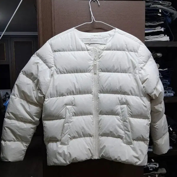 [BUNJANG] TOPTEN Ivory Collarless Short Padded Jacket / 탑텐 아이보리 노카라 숏패딩(85)