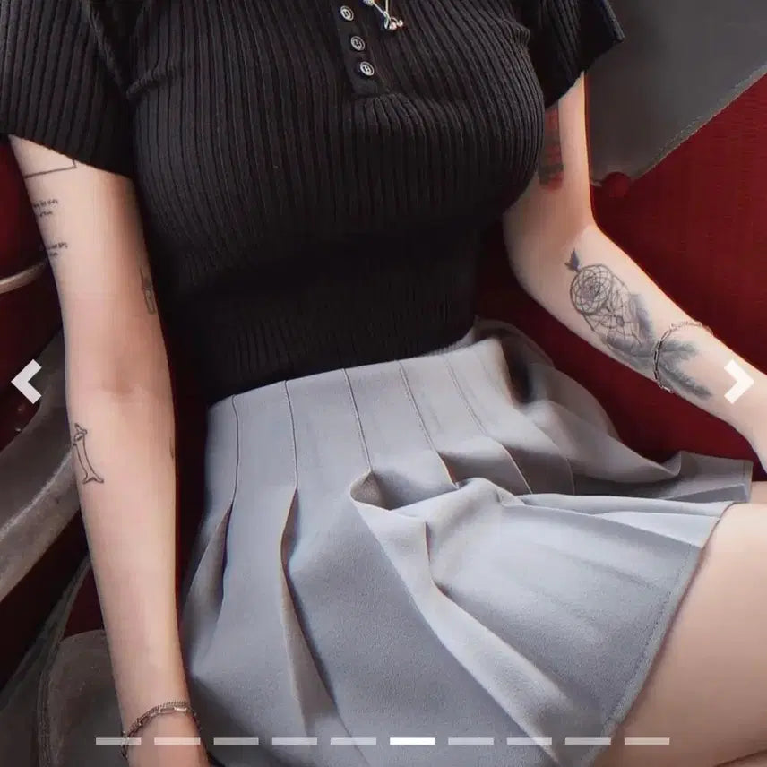 [BUNJANG] Faye Jade Tennis Skirt Grey Size S / 페일제이드 테니스 스커트 그레이 s사이즈
