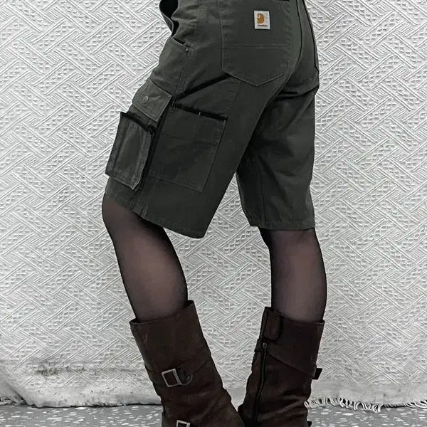 [BUNJANG] Carhartt Vintage Street Matcha Khaki Work Cargo Shorts 28-inch C11449 / 칼하트 빈티지 스트릿 말차카키 워크 카고 반바지 28인치 C11449
