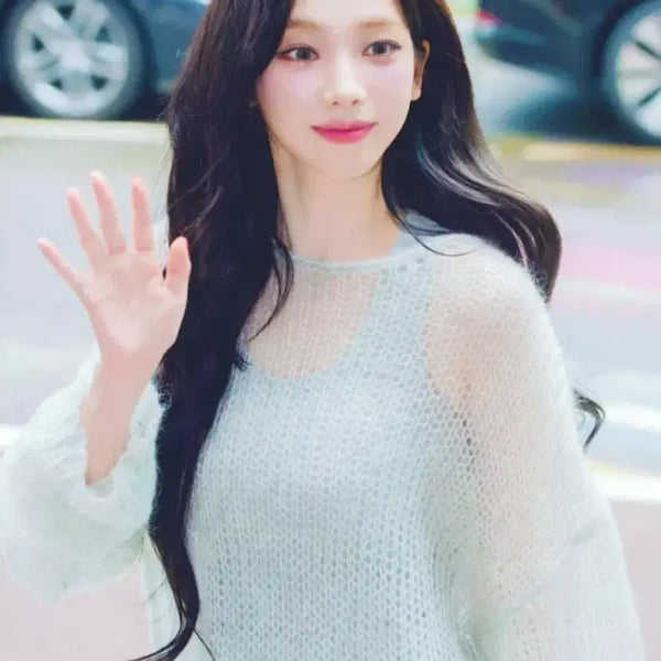 [BUNJANG] Blue-Gray Rayon Knit Sleeveless Top S (55) / 블루그레이 레이온 니트 나시 s(55)
