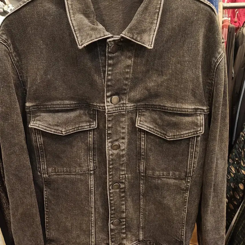 [BUNJANG] Theory Black Denim Trucker Jacket / 띠어리 흑청 데님 트러커