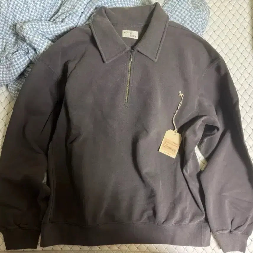 [BUNJANG] Roughside Washed Half-Zip Sweatshirt Charcoal Size 3 / 러프사이드 워시드 하프집업 스웻 차콜 3사이즈