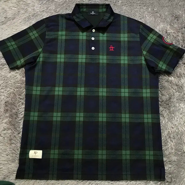 [BUNJANG] Munsingwear Checked Short Sleeve Polo Shirt / [XL, A급] 먼싱웨어 체크 반팔 카라티셔츠@419