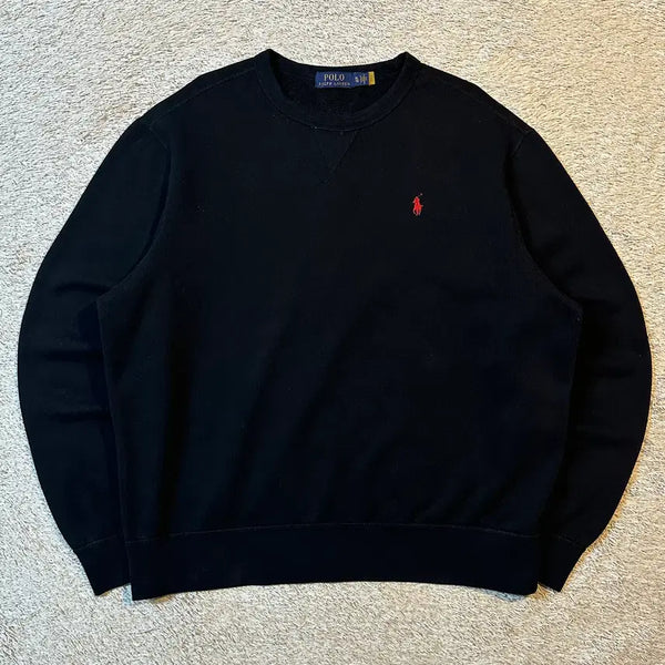 [BUNJANG] Polo Ralph Lauren New QR Red Pony Fleece Sweatshirt Black XL / [XL] 폴로 랄프로렌 신형 QR 레드포니 플리스 맨투맨 블랙
