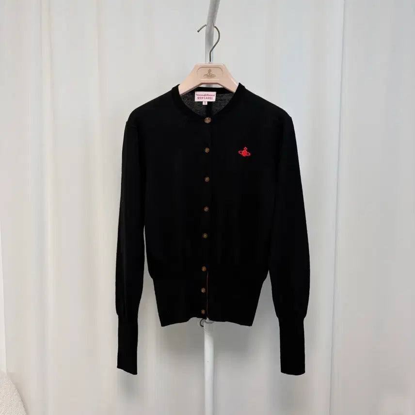 [BUNJANG] Vivienne Westwood Red Label Black Logo Wool Cardigan / 비비안웨스트우드 레드라벨 블랙 가디건
