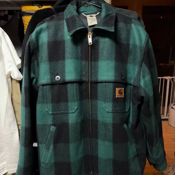[BUNJANG] Carhartt Buffalo Check Wool Jacket Green / 칼하트 버팔로 체크 울 자켓 그린 L