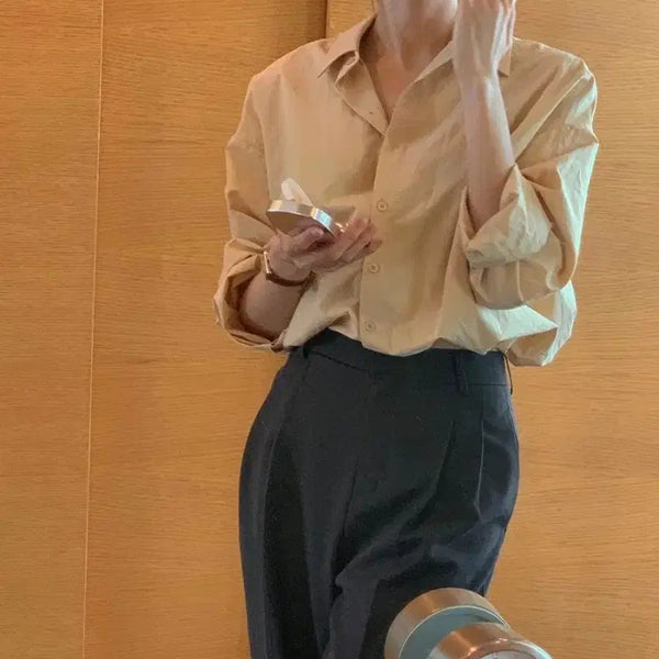 [BUNJANG] Skinny Pig Self-Produced Shirt Beige / 스키니피그 자체제작 셔츠 베이지
