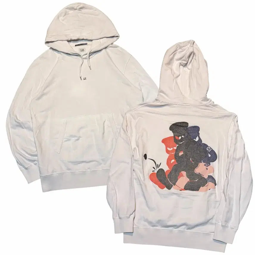 [BUNJANG] CP Company Center Logo Graphic Hoodie White / CP 컴퍼니 센터로고 그래픽 후드티 화이트