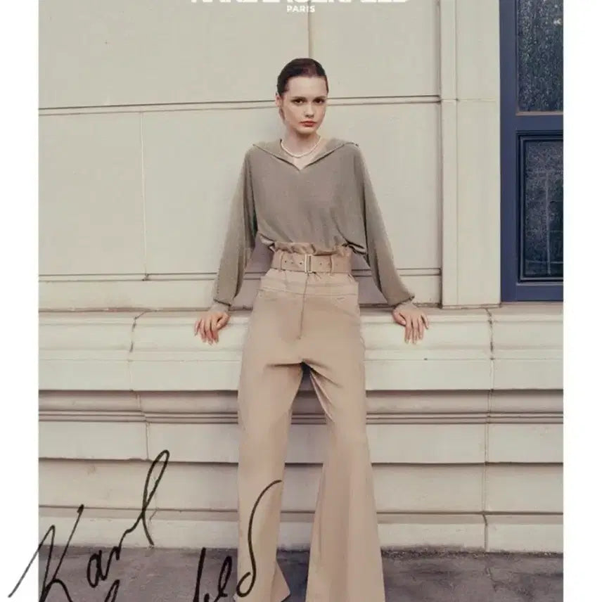 [BUNJANG] Karl Lagerfeld Glitter Knit Pearl Beige Loose Fit / 칼라거펠트 글리터니트 펄베이지 66/ 루즈핏55