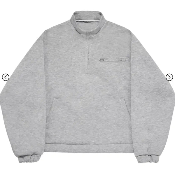 [BUNJANG] KAMIEN Balloon Half Zip-up Mélange Grey / 2) 카미엔 벌룬 하프집업 멜란지그레이