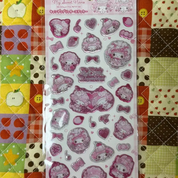 [BUNJANG] Sanrio My Melody Piano Glitter Sticker / 마이멜로디 피아노 스티커 [일본정품 새상품]
