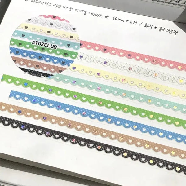 [BUNJANG] AtoZ Dot7 New Heart Lace Vivid Kiss Cut Sticker / 에이투지 닷7 신상 하트레이스 비비드 키스컷띵