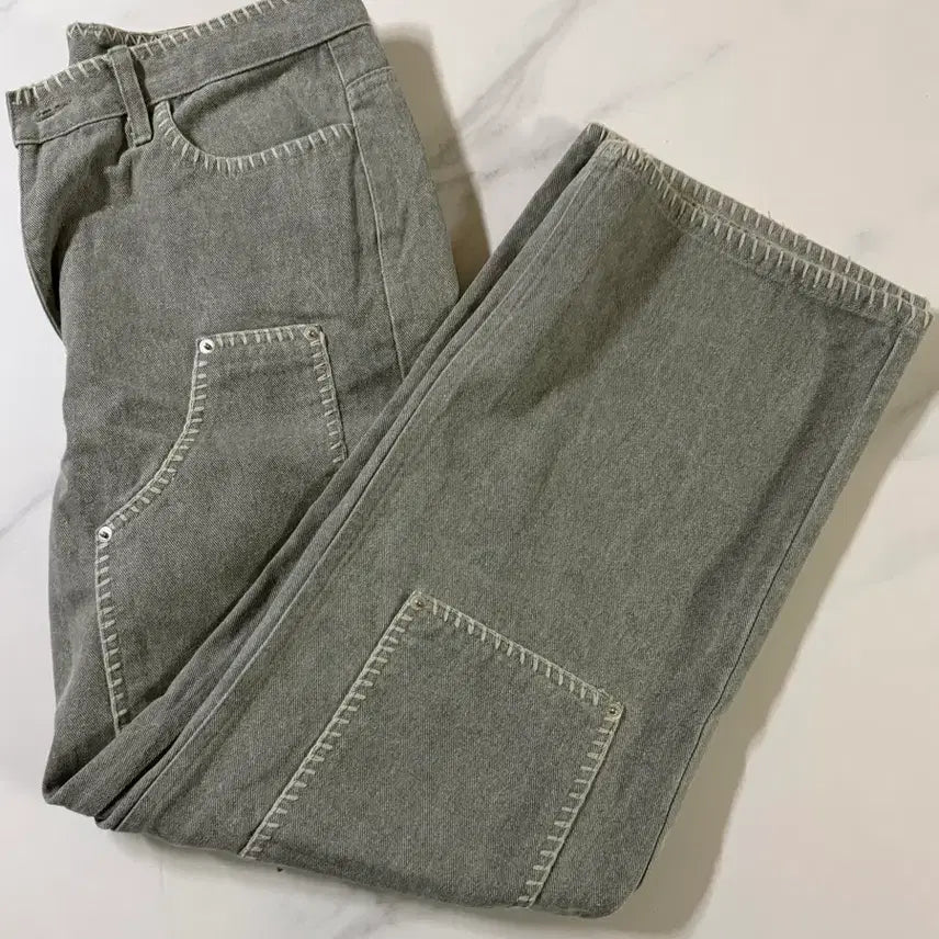 [BUNJANG] Garments Fab Carpenter Pants Khaki / 가먼츠팹 카펜더 팬츠