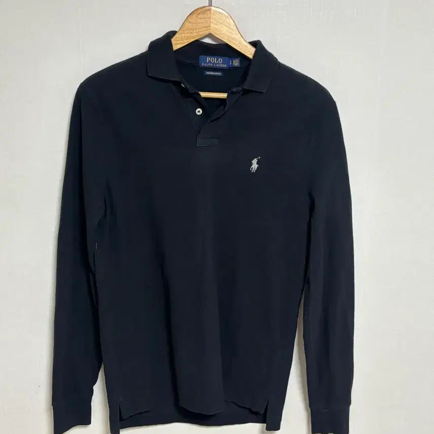 [BUNJANG] Polo Ralph Lauren Custom Slim Fit Black Long Sleeve Polo Shirt S / 폴로 랄프로렌 블랙 커스텀 슬림핏 긴팔 카라티 S