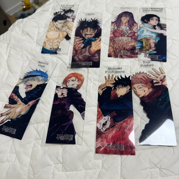 [BUNJANG] Jujutsu Kaisen Transparent Bookmark Bundle Set - Gojo, Okkotsu, Fushiguro, Itadori / [일괄] 주술회전 투명 책갈피 특전 고죠 옷코츠 메구미 이타도리 등 굿즈