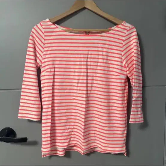 [BUNJANG] H&M Striped 3/4 Sleeve Boatneck T-Shirt / H&M 스트라이프 7부 보트넥 티셔츠 새상품