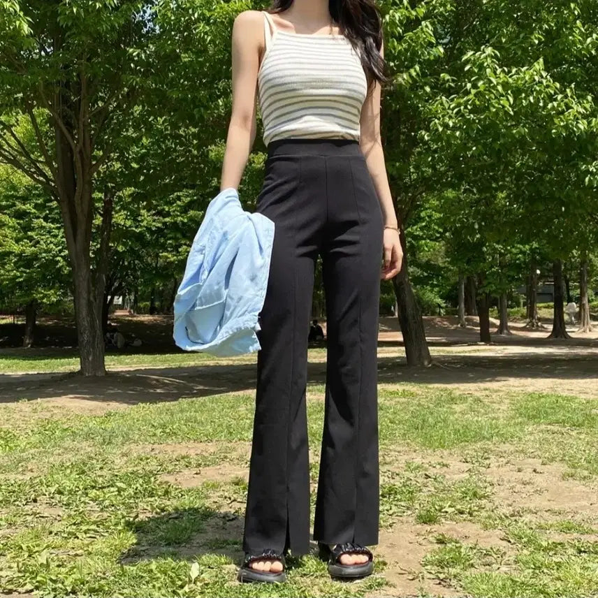 [BUNJANG] Slit Banding Bootcut Pants / 미착용 트임 밴딩 부츠컷 팬츠
