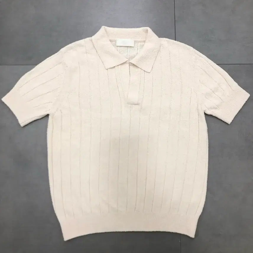 [BUNJANG] J.rium Cotton Bouclé Half Polo Ivory S / 제이리움 j.rium 코튼 부클 하프 폴로 아이보리 S